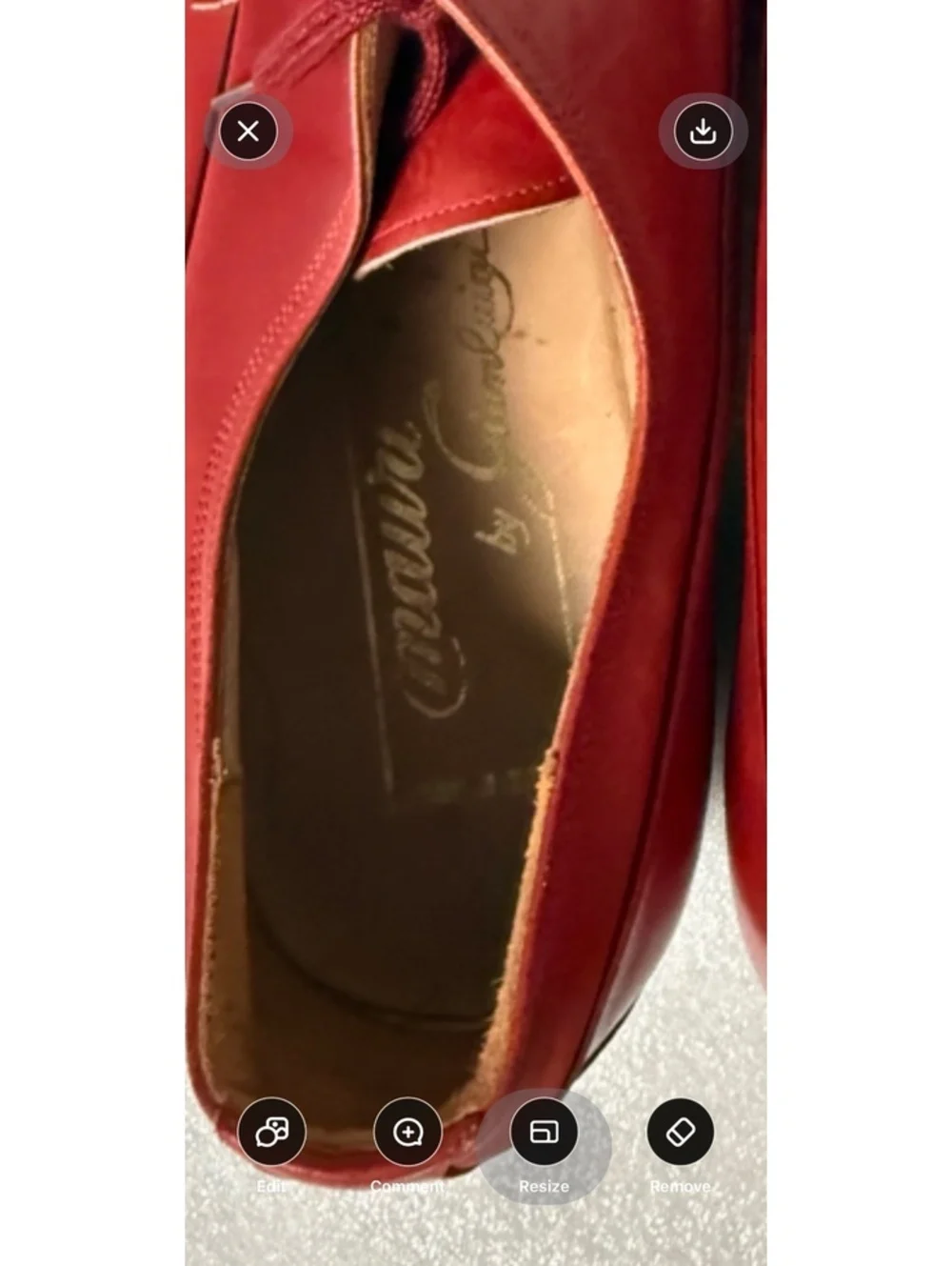 Vintage Mario Cerutti Red Leather Lace-Up Shoes Made in Italy Size 8